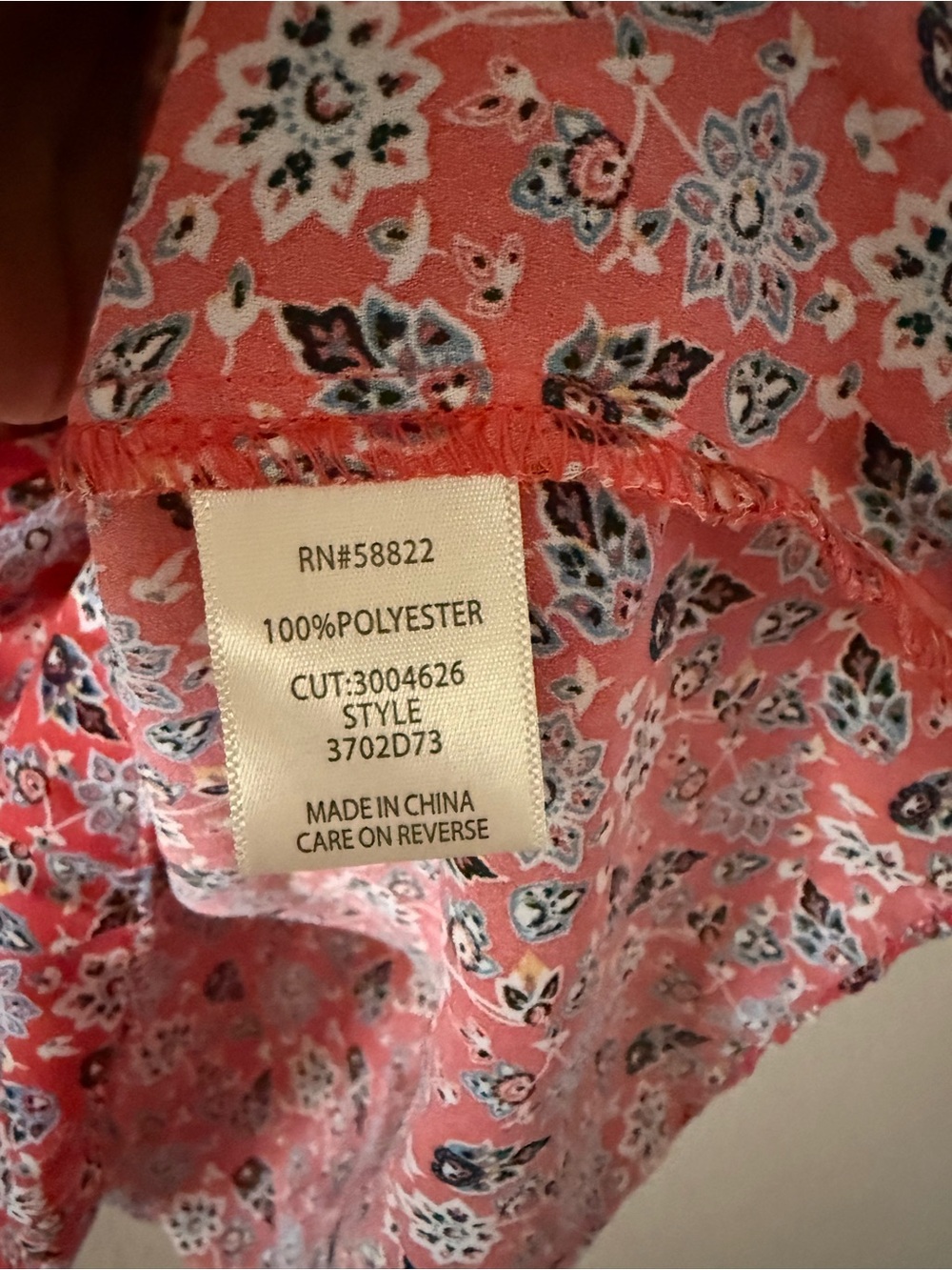 Max Studio Red Floral Flutter-Sleeve Blouse - Picture 8 of 8